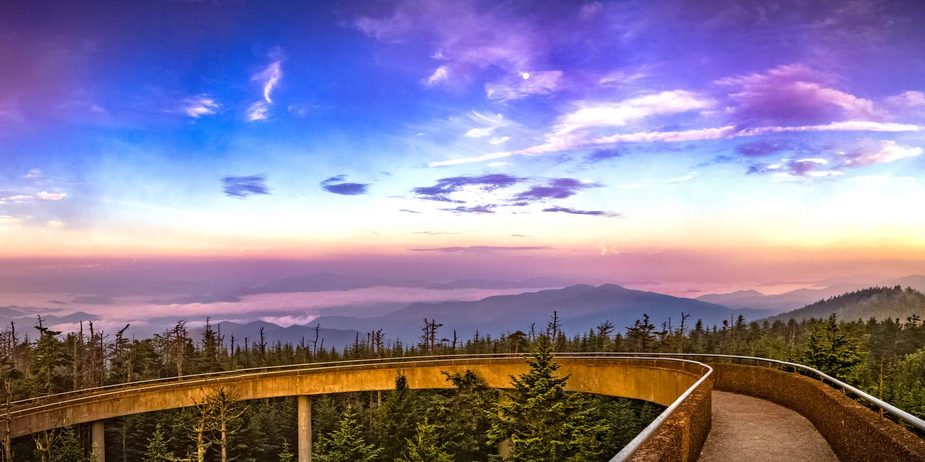 Clingmans Dome at sunset or in fog